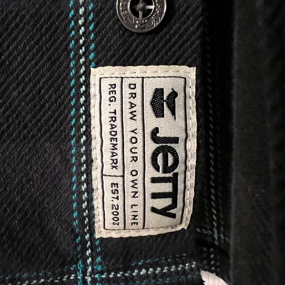 NWOT: Jetty Black/Green Flannel Shirt - Picture 5 of 5